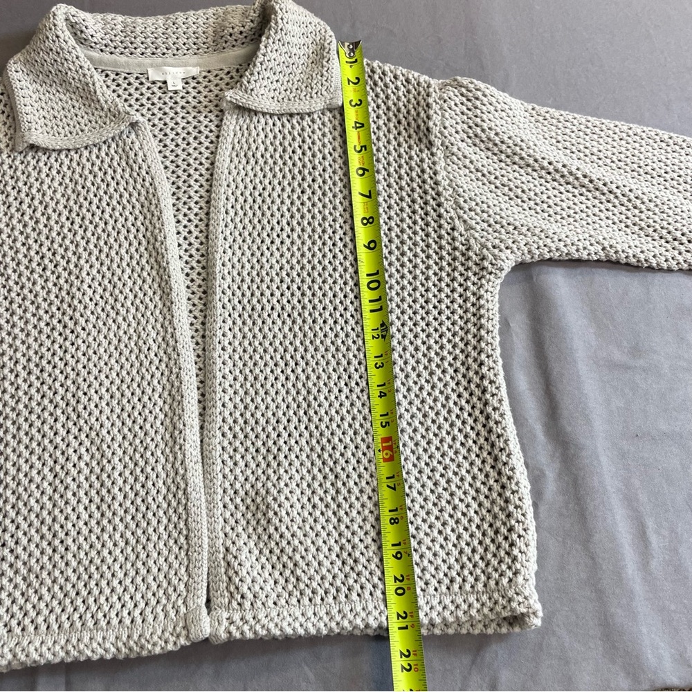 All Row Jett Open Front Beige Collared Cardigan L… - image 8